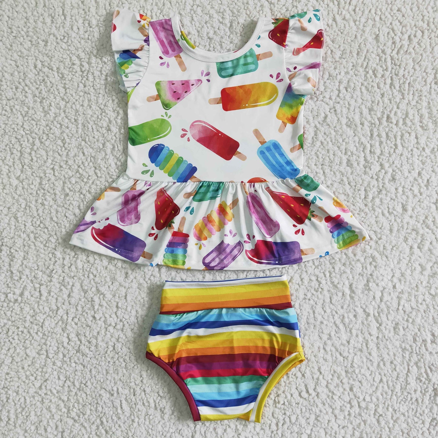 infant toddler popsicle bummie set girl's summer outfit