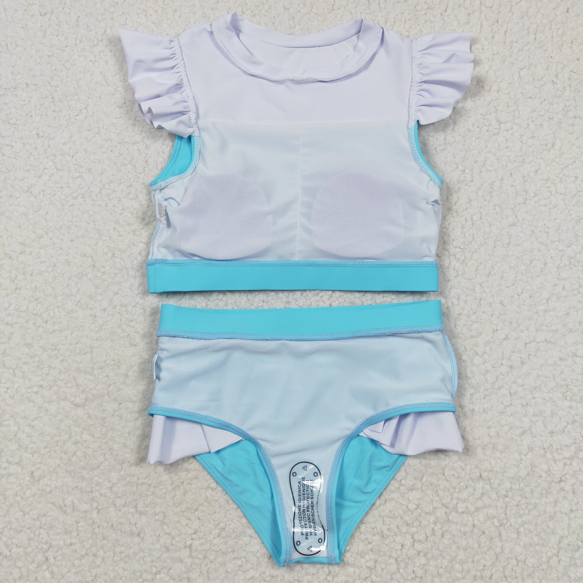 white blue princess swimsuit girl summer clothing