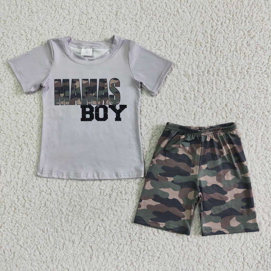 summer mama's boy camo shorts set