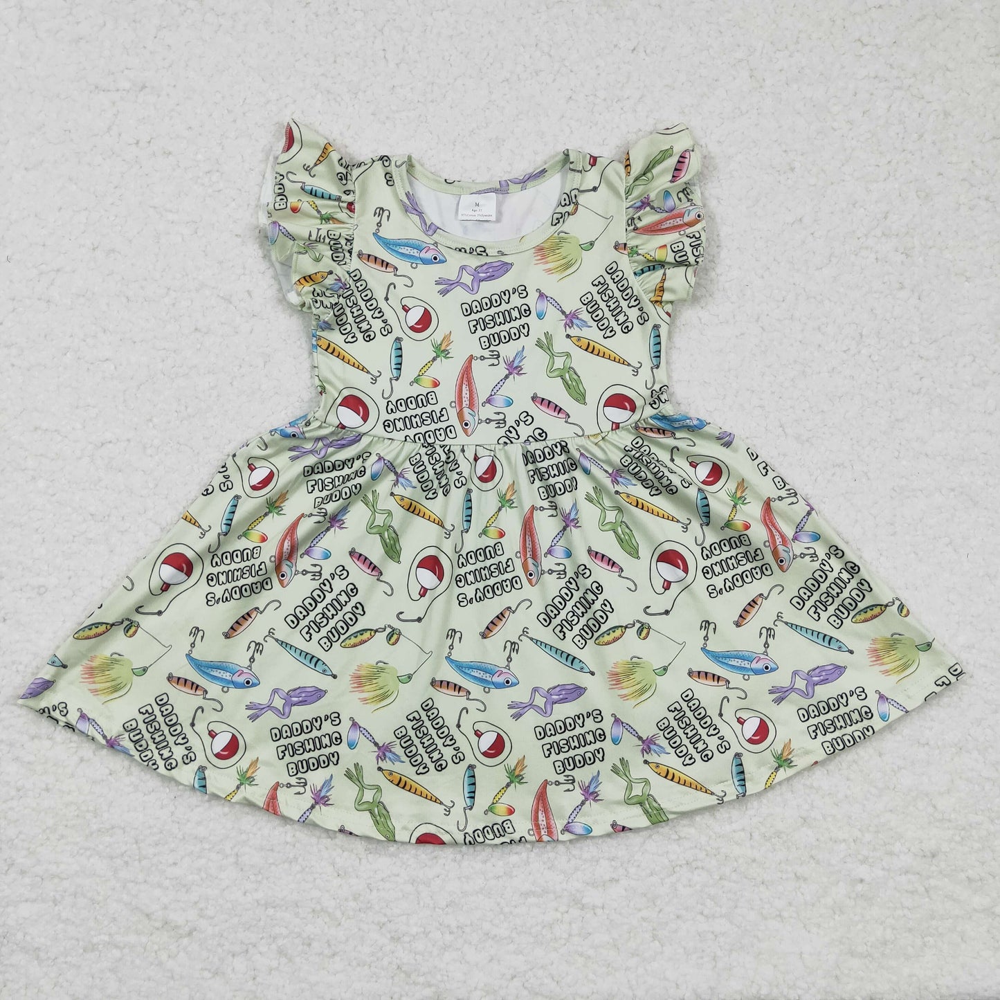daddy's fishing buddy hook flutter dress