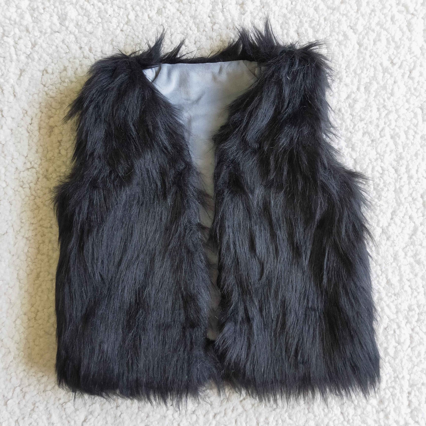 Black Fur Vest for Winter
