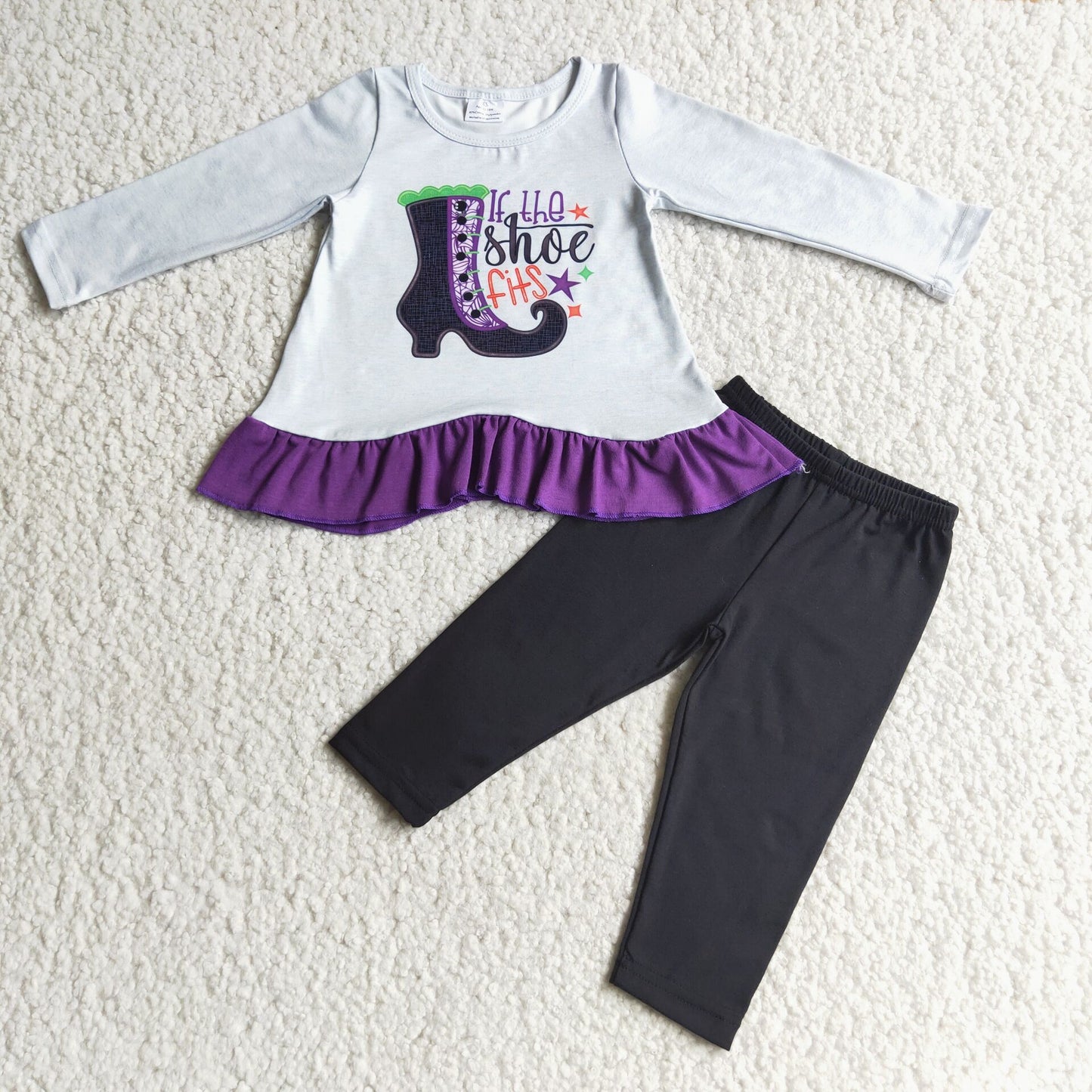 If the shoe fits black legging set for halloween