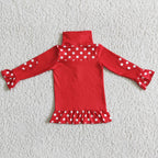Red Ruffle Top With Zipper Girl