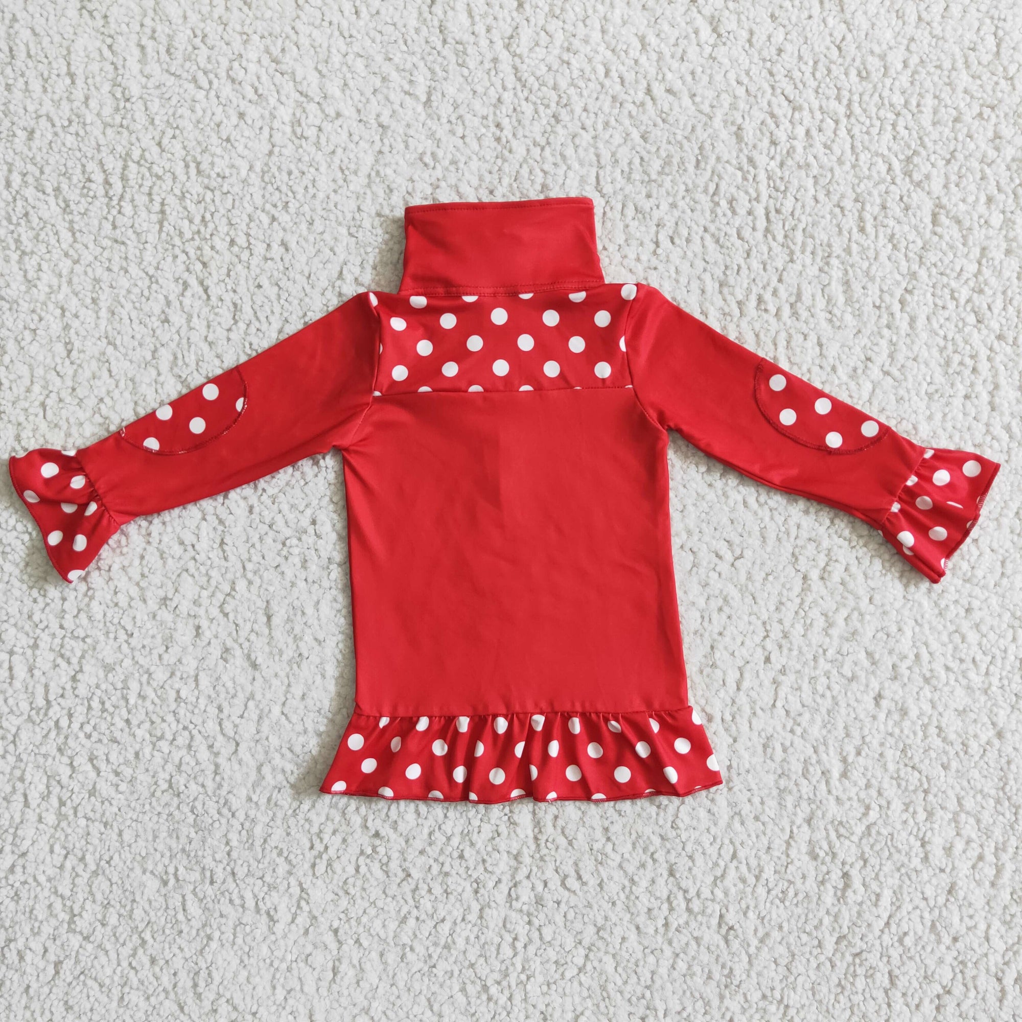 Red Ruffle Top With Zipper Girl