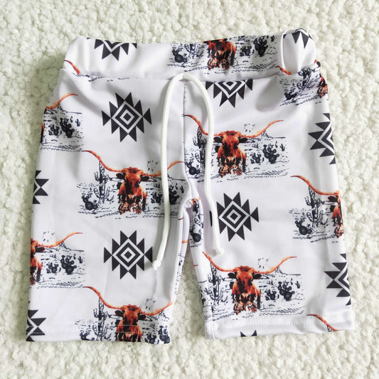 highland cow print trunck swimwear boy