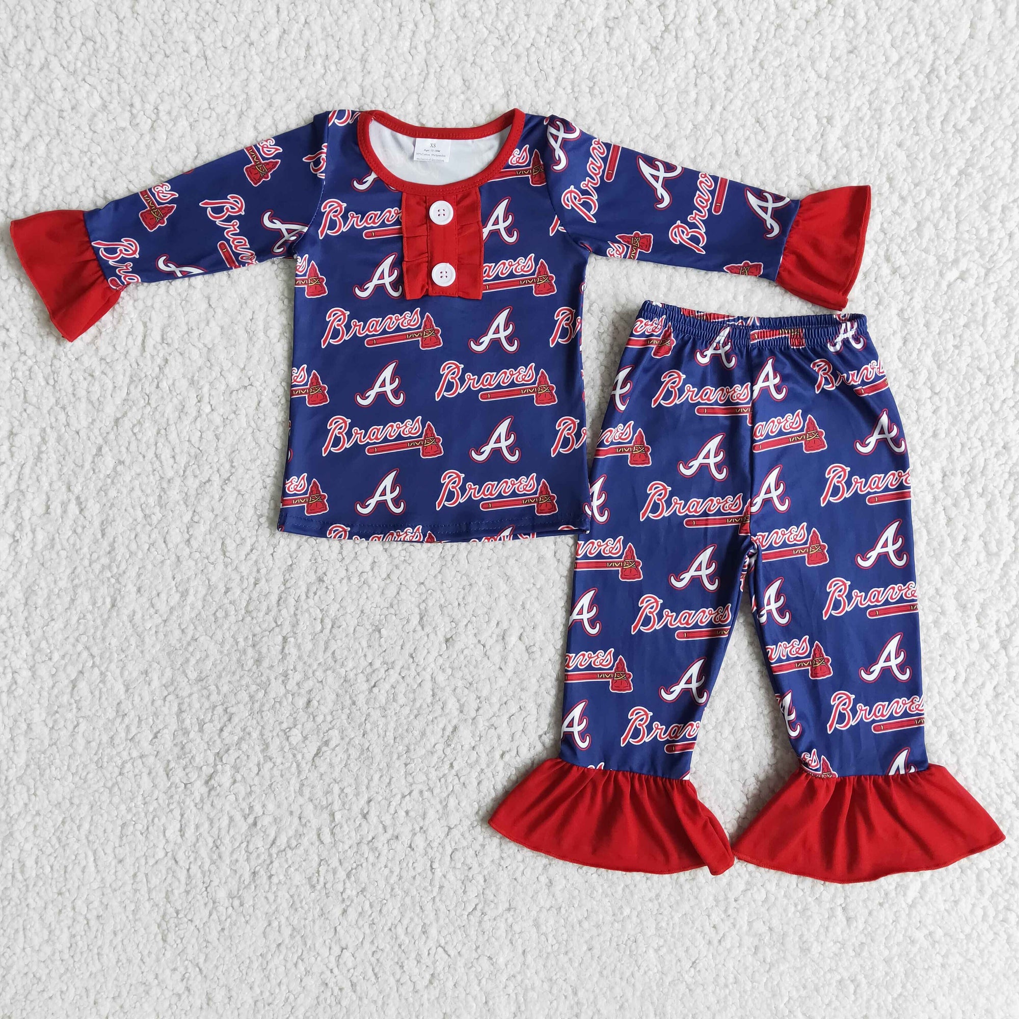 braves football pajamas girl