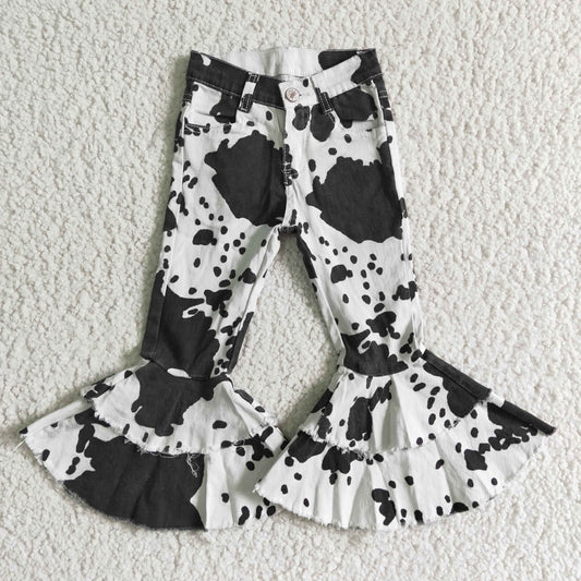 kids clothing cow distressed denim double wide belles