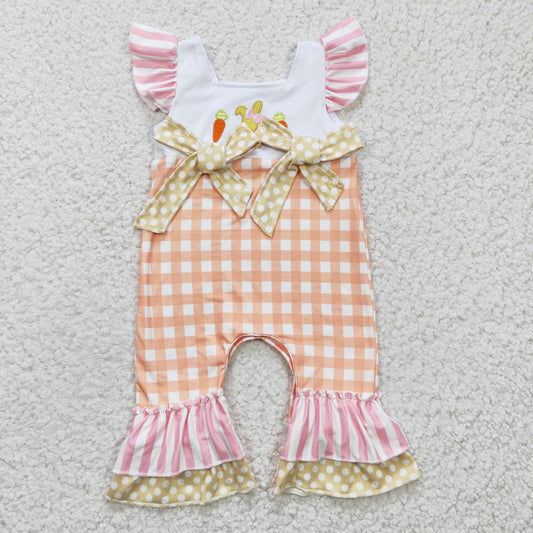 baby girl easter embroidery ruffle romper