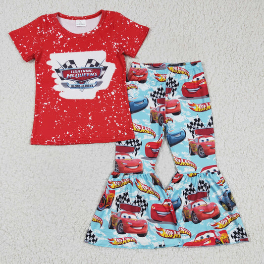 red racing girls clothing set