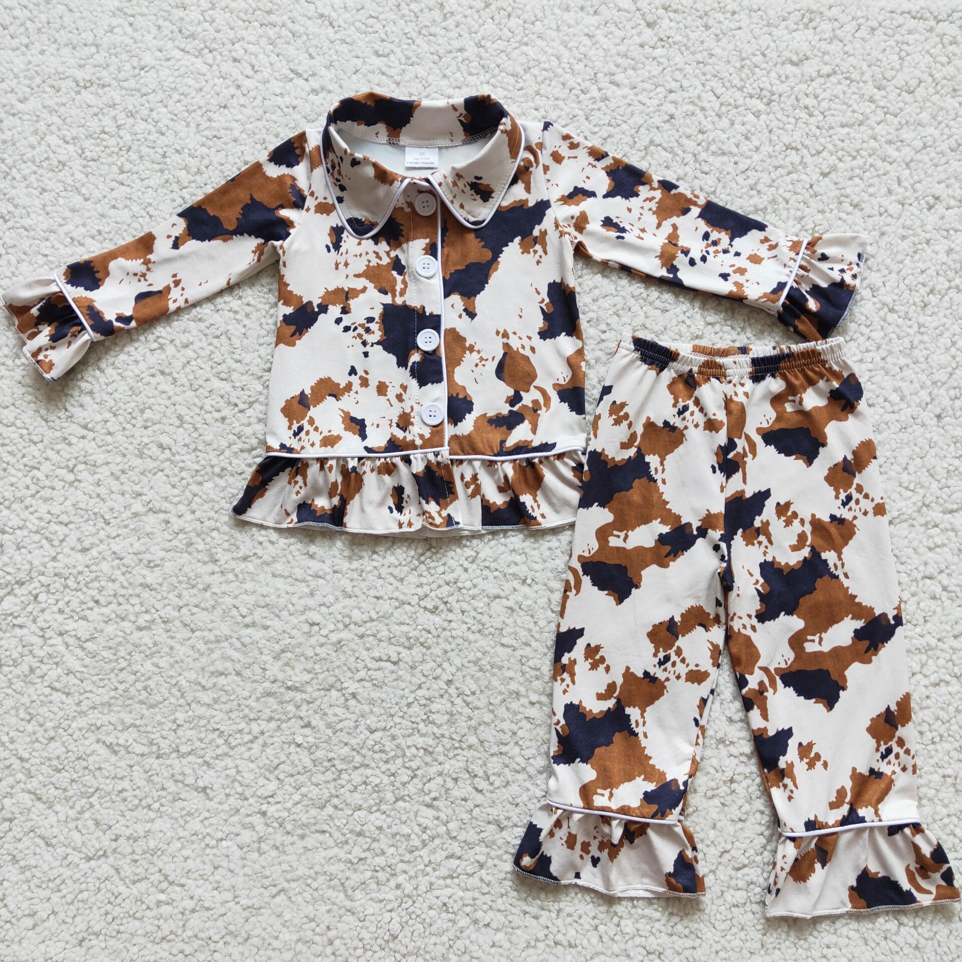 Cow Pjs Outfit Girl Daily Wear