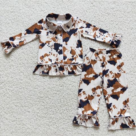 Cow Pjs Outfit Girl Daily Wear