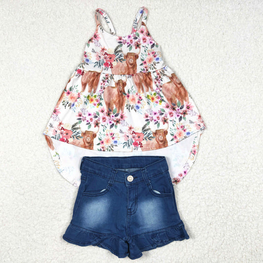 dress top + blue denim shorts outfits