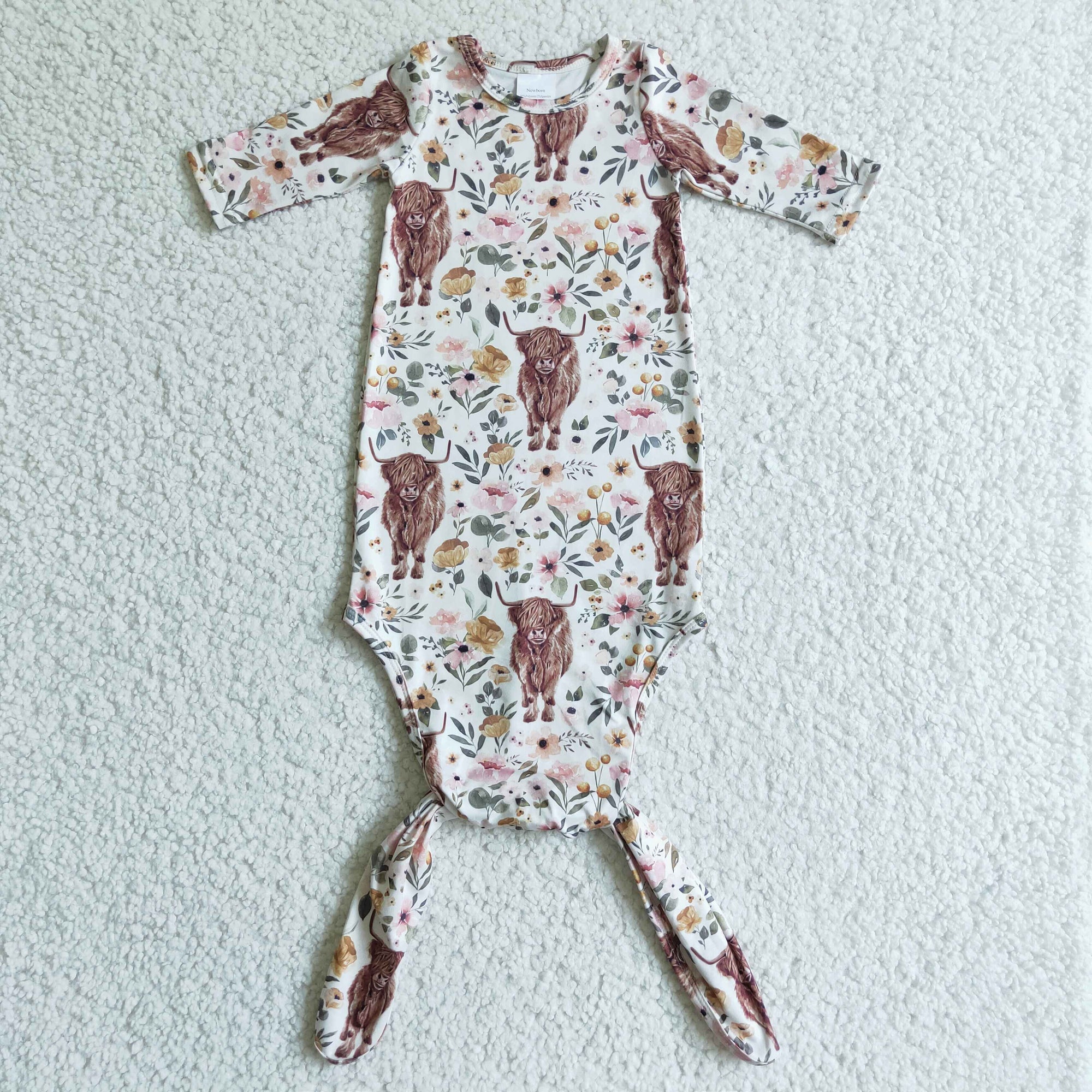 newborn nightgown highland cow