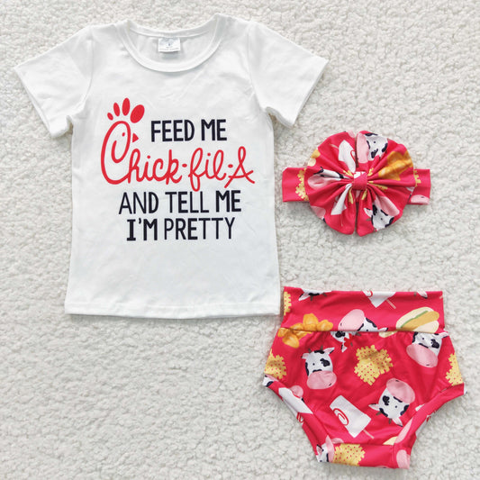baby girl chick-fil-a bummie set
