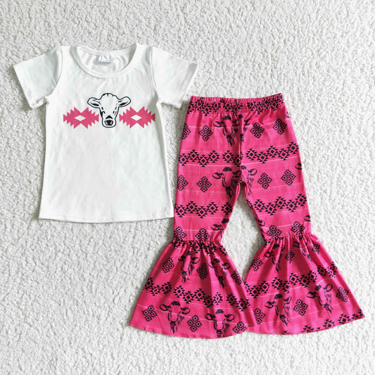 girl's clothes cow pants set outfit