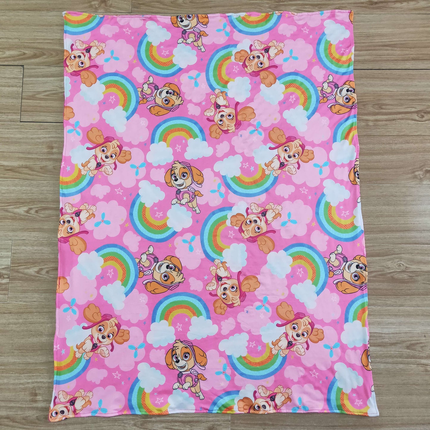 pink rainbow dog blanket