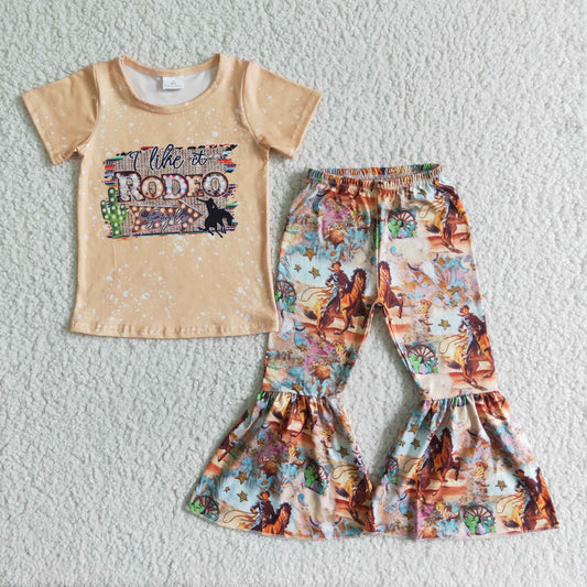 girl's outfit i like it rodeo style pants set