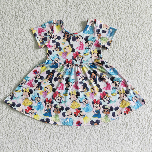 short sleeve mouse dress girls clothes