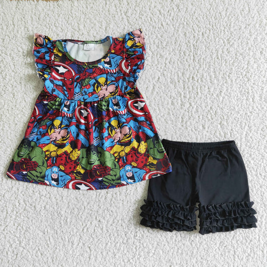 marvel shorts outfit girls clothing