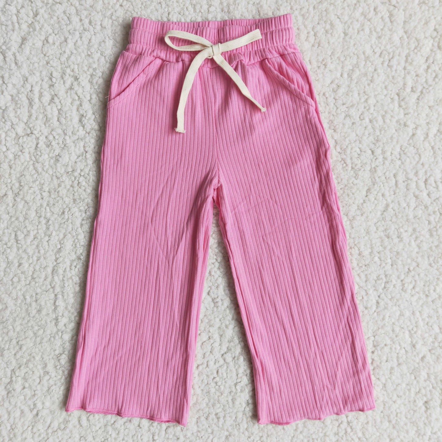 hot pink cotton straight pants with pocket