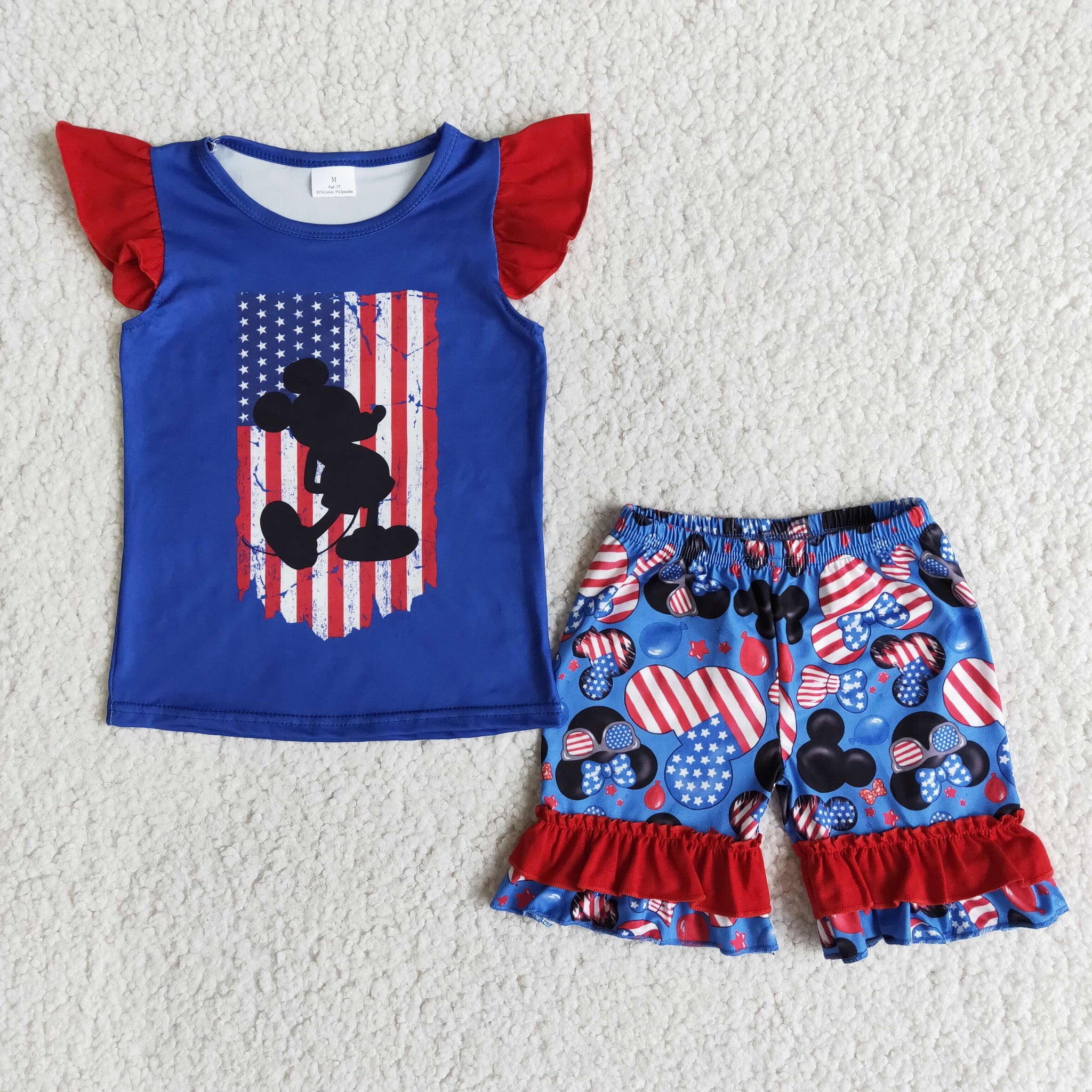 cute 4th of July shorts set