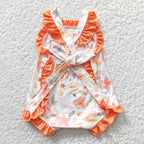 baby girl orange floral mama's girl ruffle bubble
