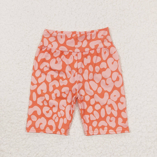 kids clothing orange leopard bike shorts