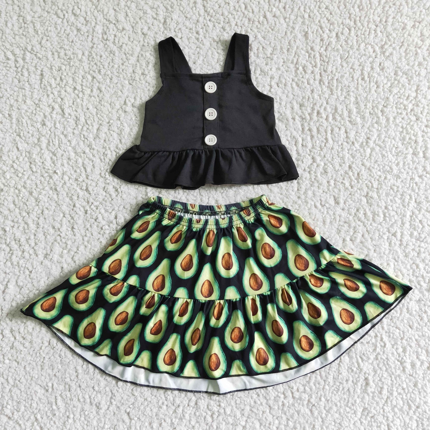 summer girl's 2pcs dress outfit skirt set