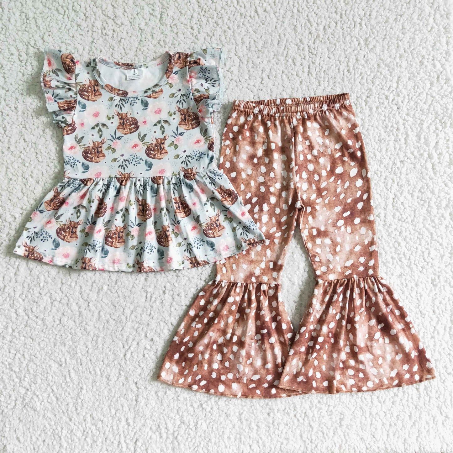 kids clothing cute floral fawn belle set