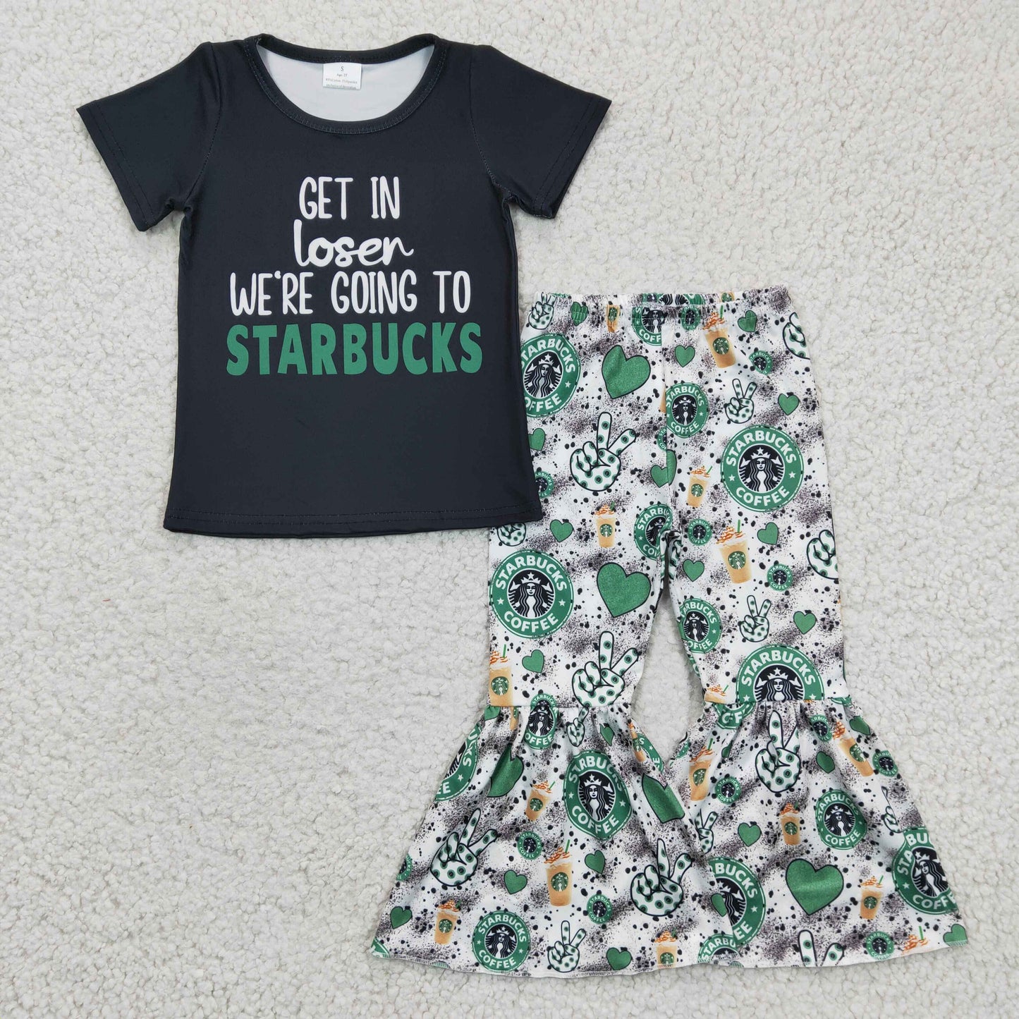 baby girl black white outfit coffee