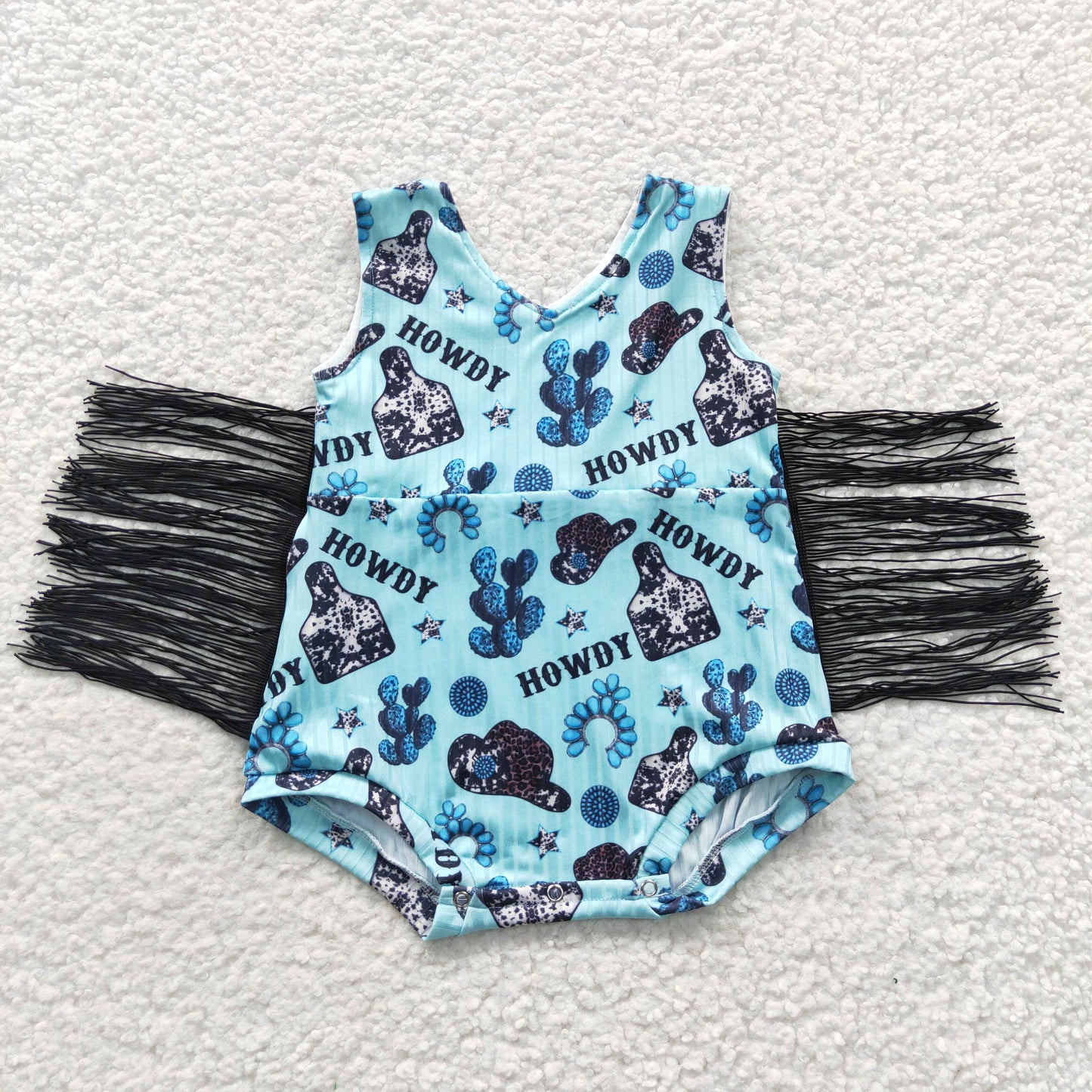 western baby howdy fringe romper infant clothing