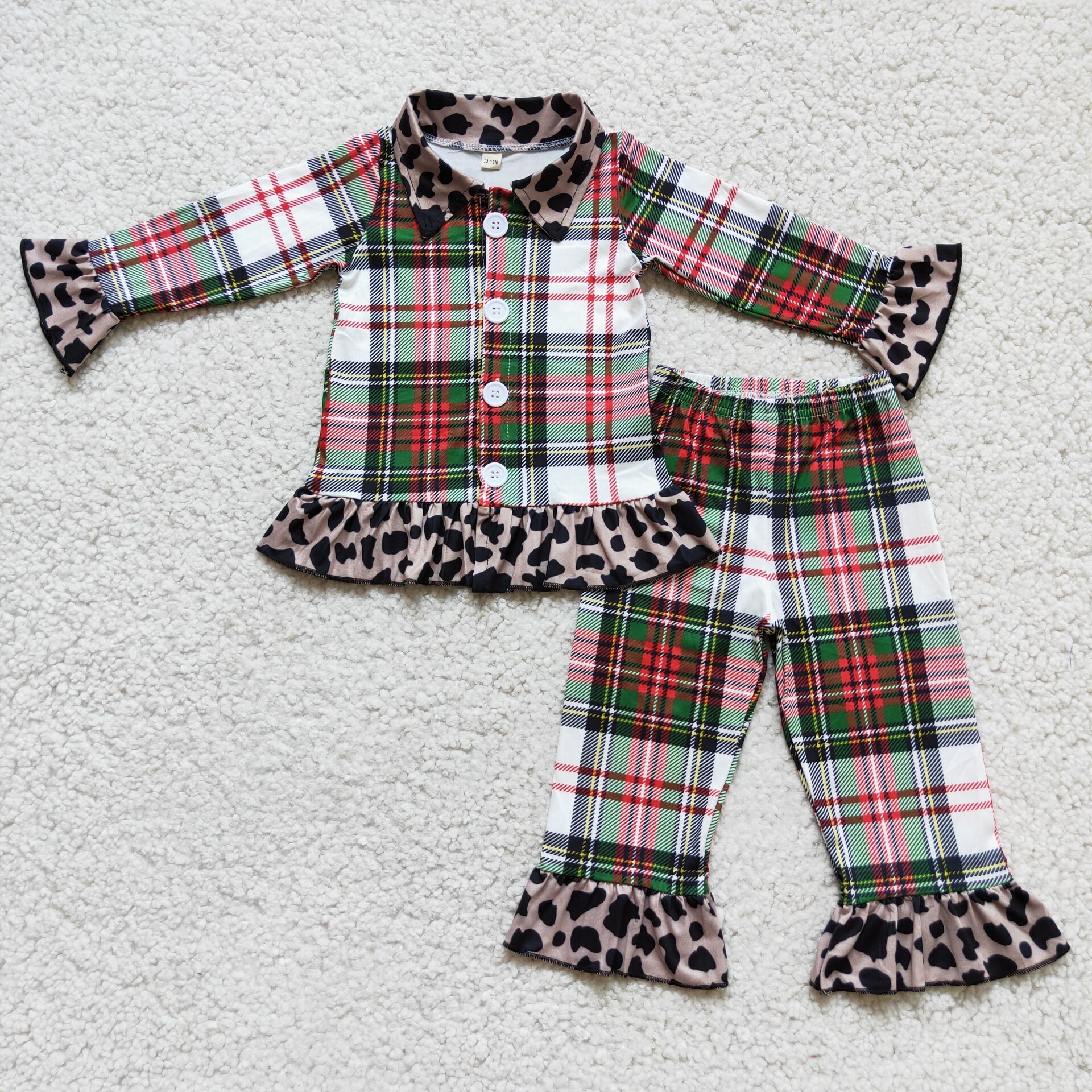 Plaid Leopard Pajamas Girl