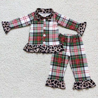 Plaid Leopard Pajamas Girl
