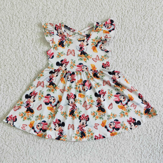 summer baby girl's cartoon cross twirl dress clothing