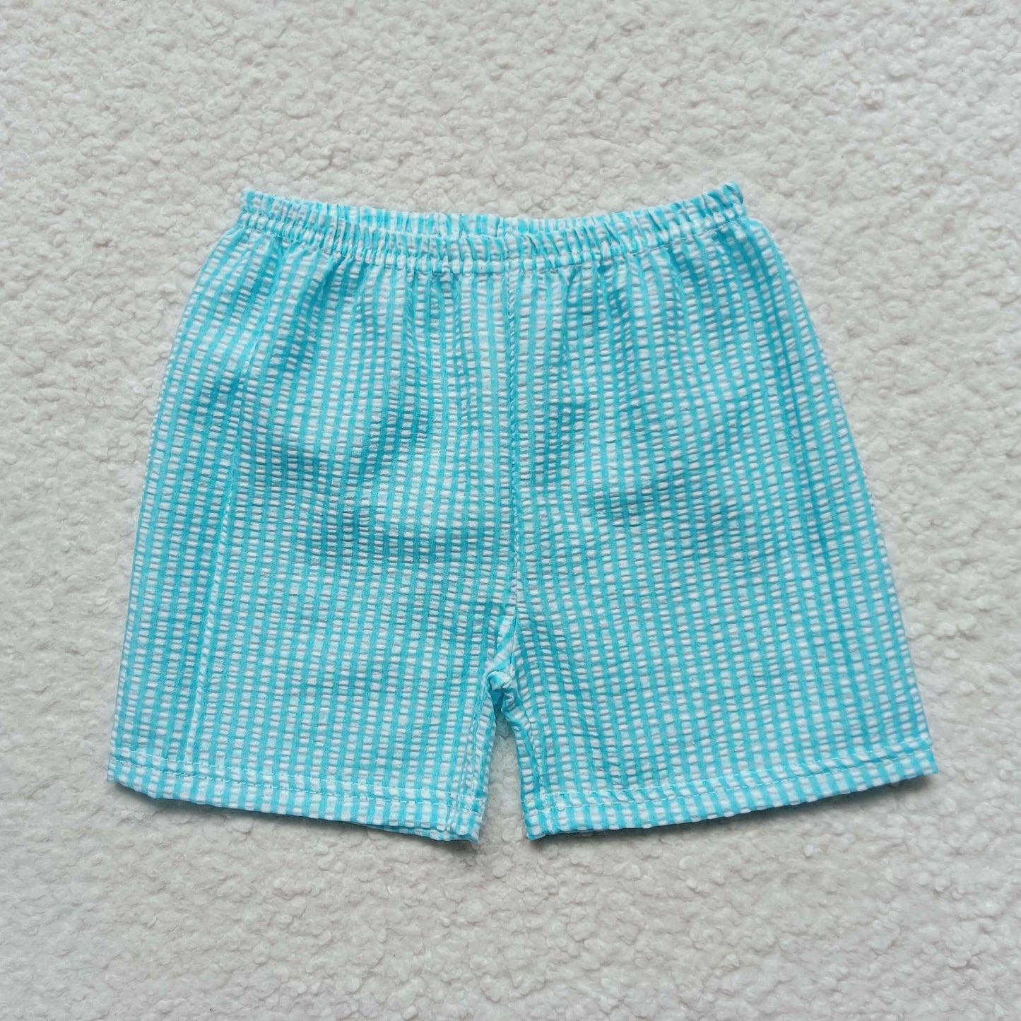 boy light blue seersucker shorts kids clothing