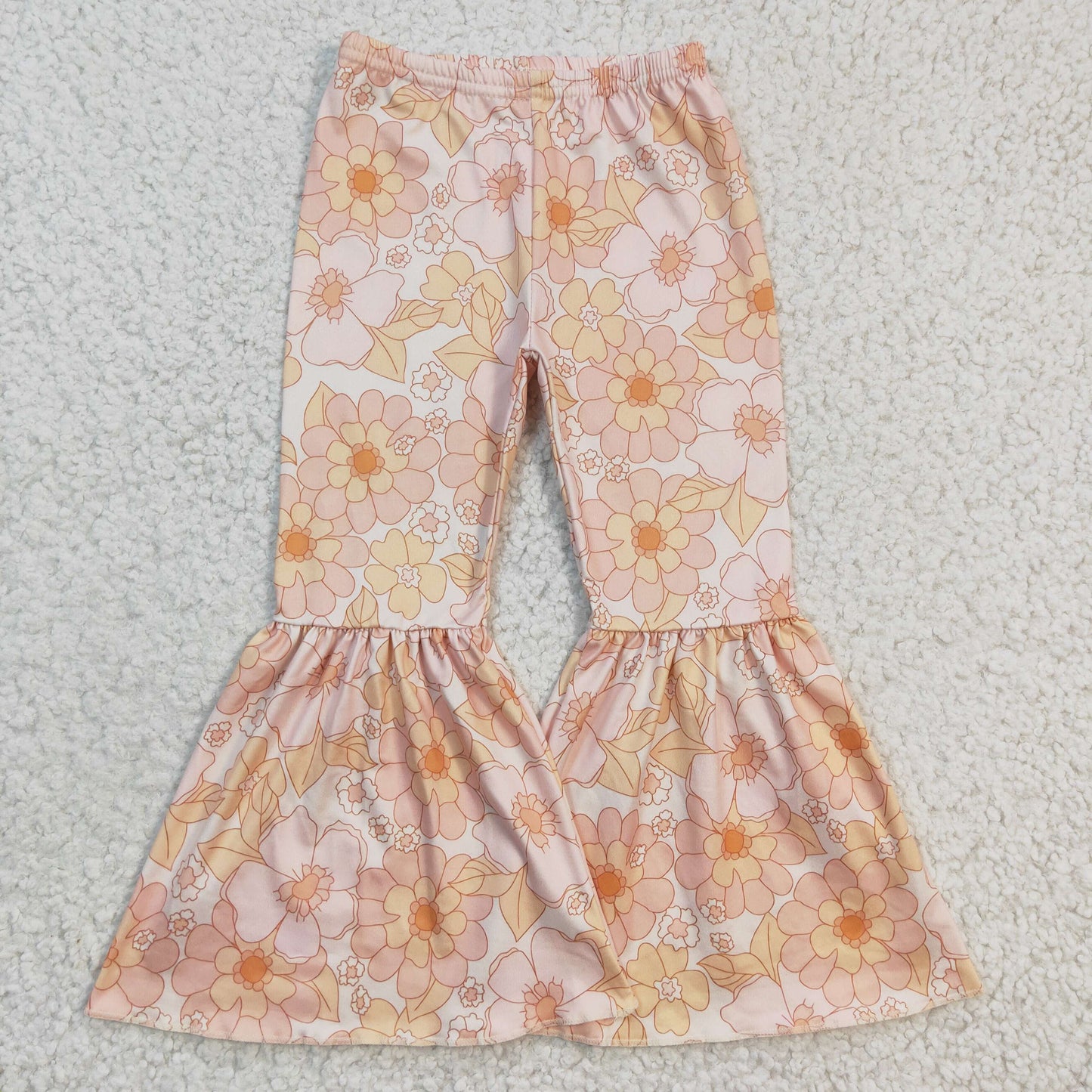 spring floral bell bottom flare pants