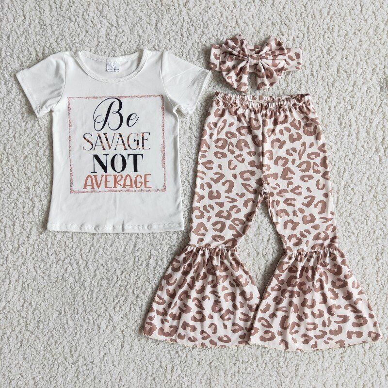 Be Savage Not Average Leopard Bells Outfit With Bow