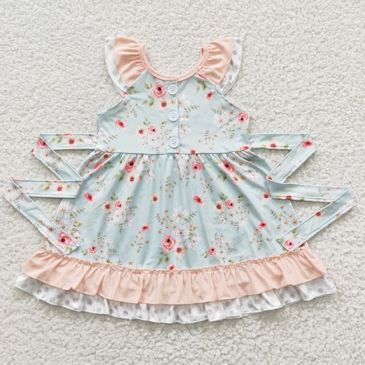 kids clothing girl floral ruffle dress with sash