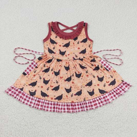 sleeveless chicken twirl dress with pockets