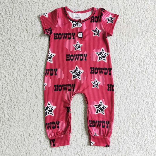 western howdy baby boy's snap romper