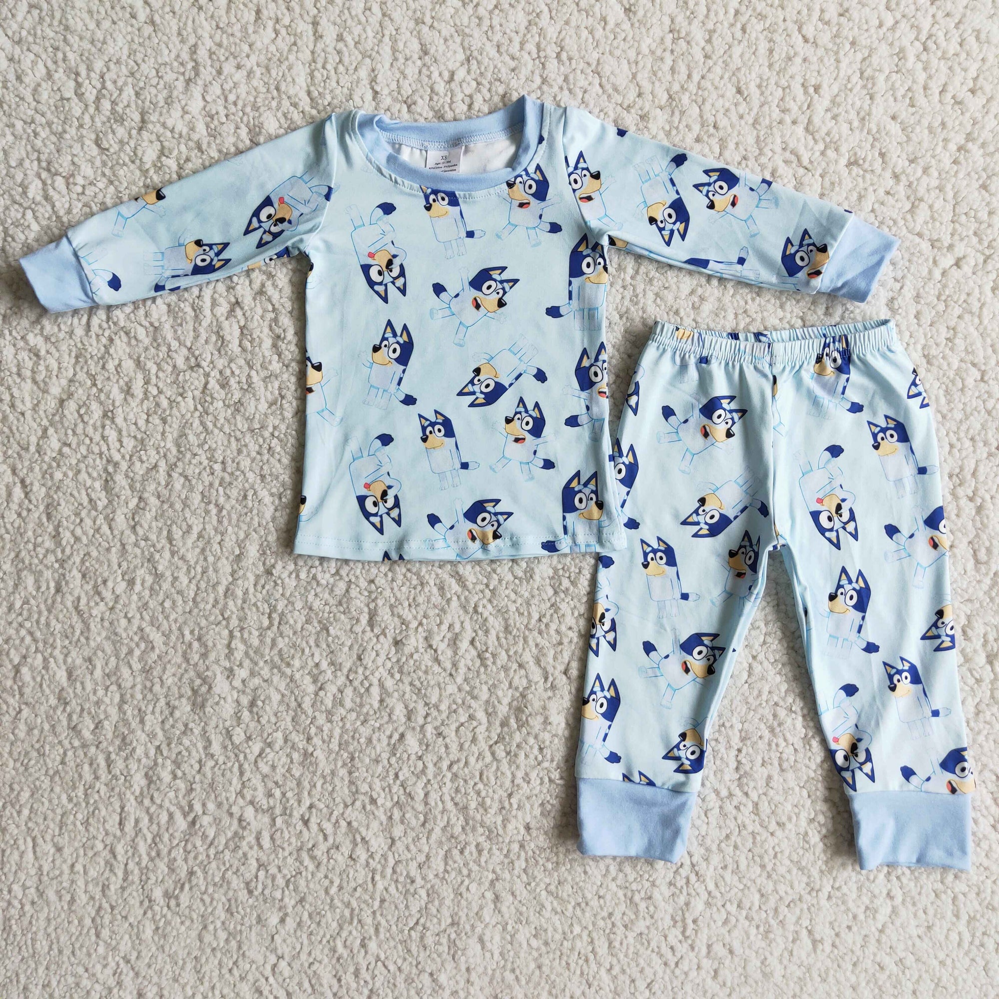 Cute Dog Blue Pajamas Boy