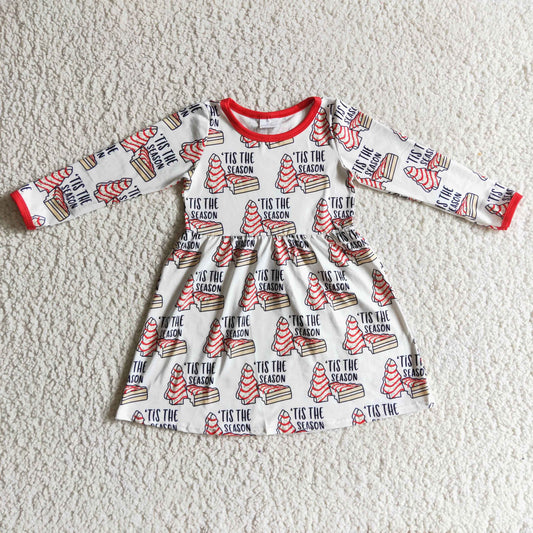 'tis the season christmas cake dress for girl