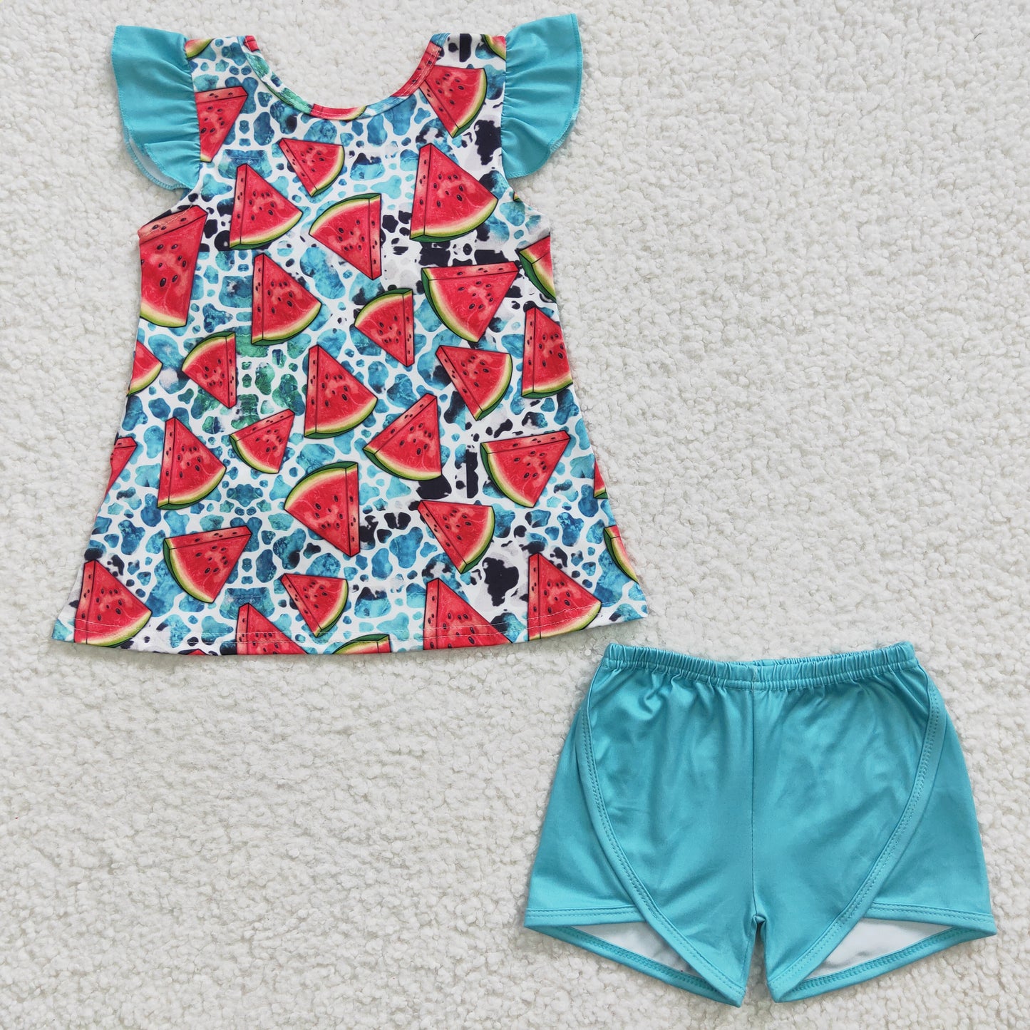 watermelon shorts set mint girl summer clothes