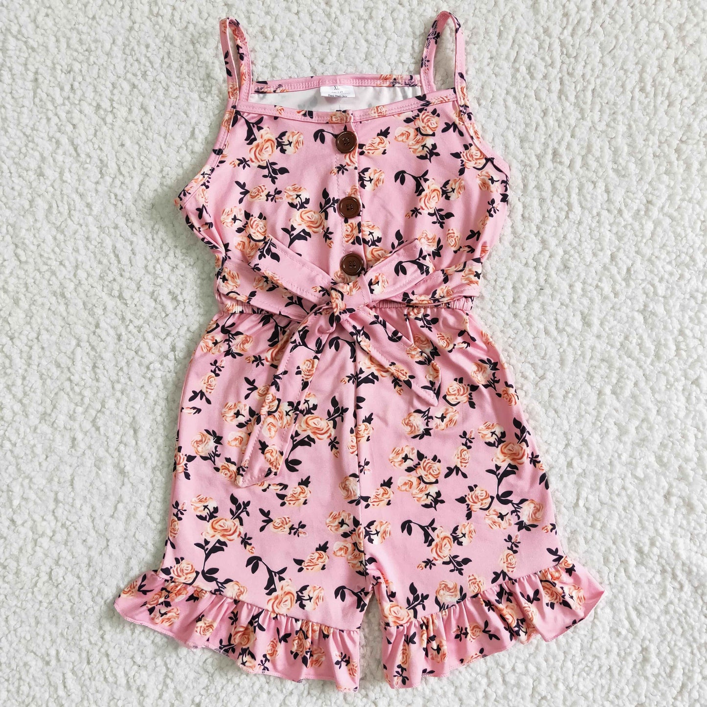 kids toddlers girl's clothing pink floral jumpsuit romper summer