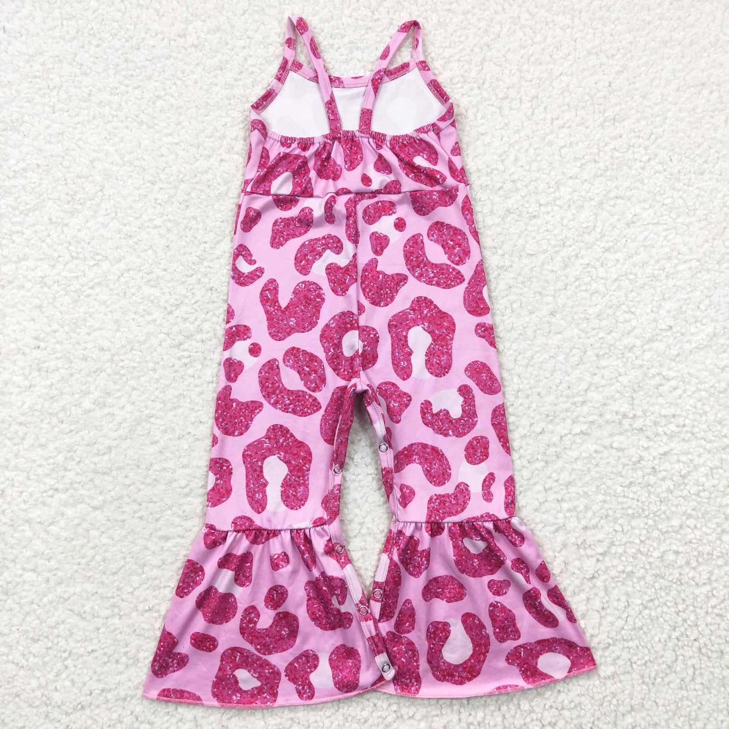 pink leopard print pants jumpsuit girl kids clothing