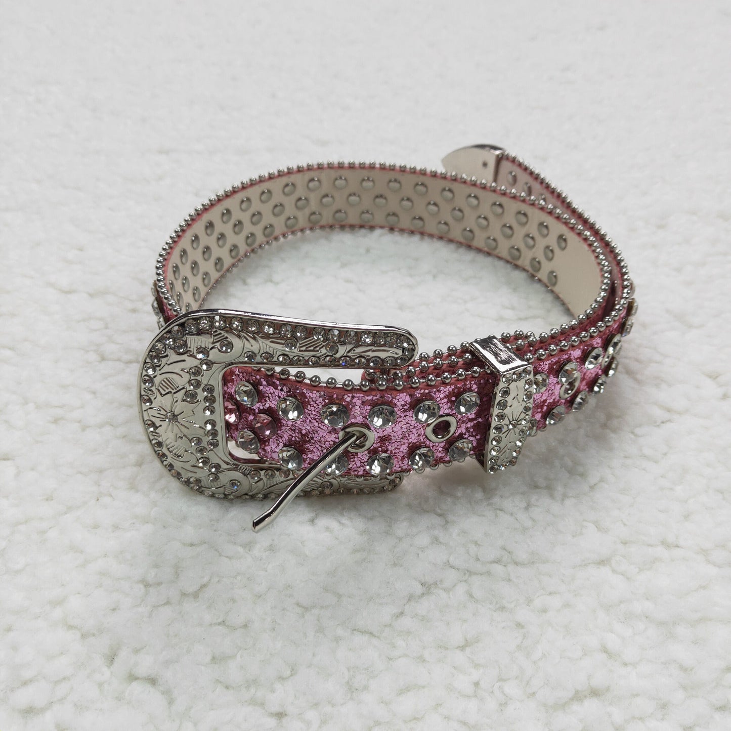 good quality pink and white diamond belt