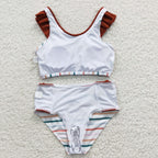 baby girl 2pcs colored stripe swimsuit