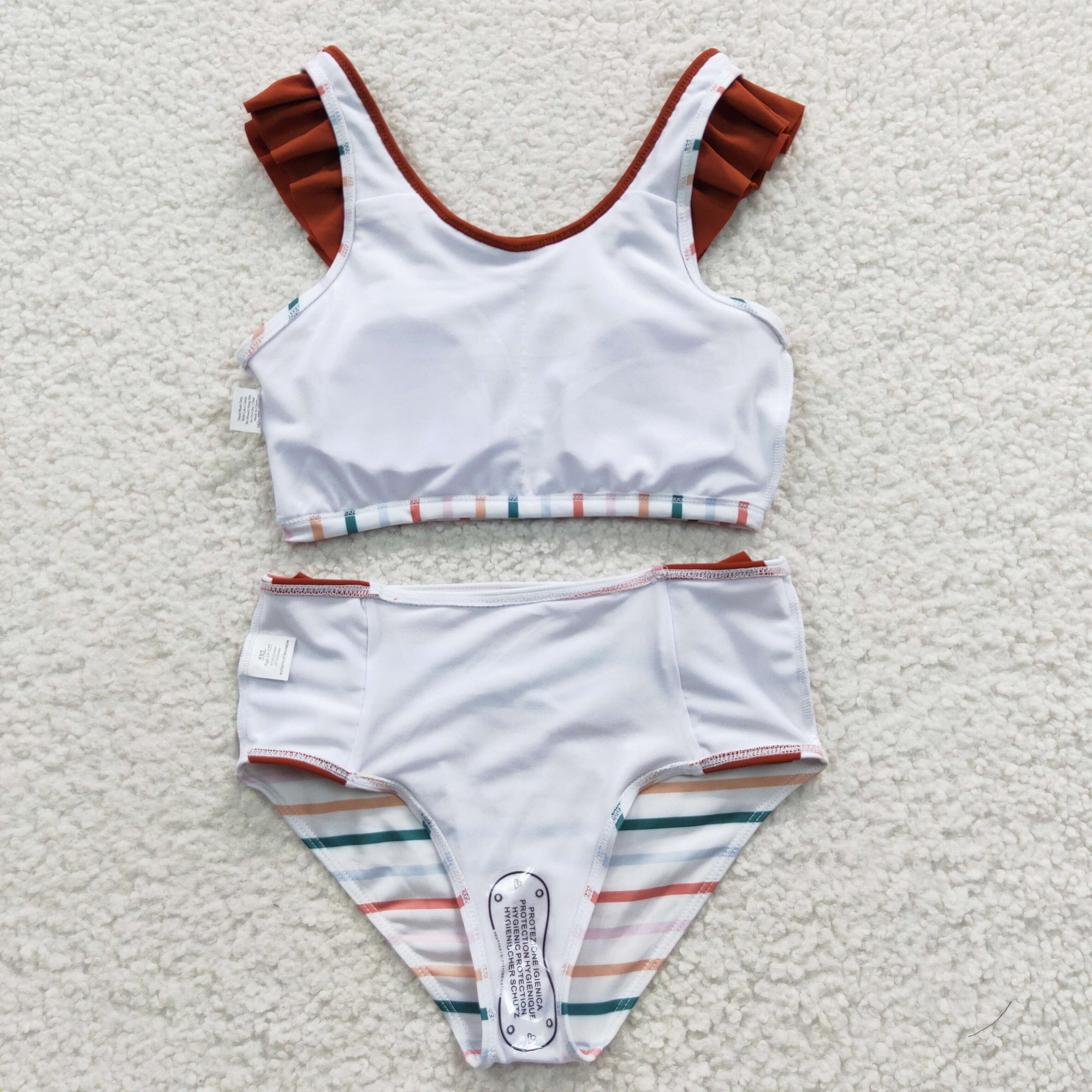 baby girl 2pcs colored stripe swimsuit