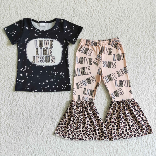baby girl's clothing love like jesus outfit pants set
