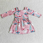 tis the season santa pink dress